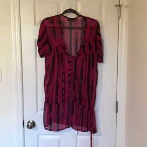 Religion sheer striped tunic